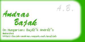 andras bajak business card